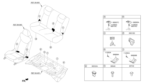 2014 Hyundai Elantra Korean made Hardware-Seat Diagram