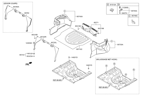 2014 Hyundai Elantra Korean made Luggage Compartment Diagram