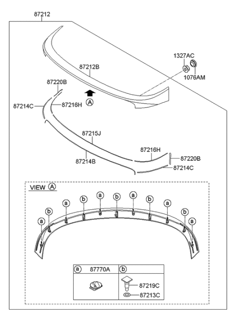 2014 Hyundai Elantra Pad 4-Rear Spoiler Diagram for 87216-3X500