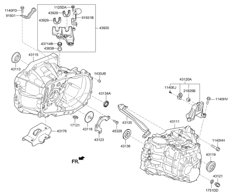 2014 Hyundai Elantra Korean made Transaxle Case-Manual Diagram
