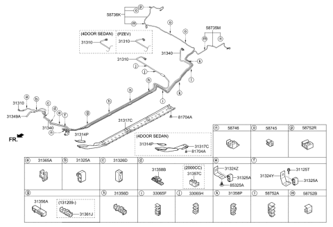 2014 Hyundai Elantra Korean made Fuel Line Diagram 1