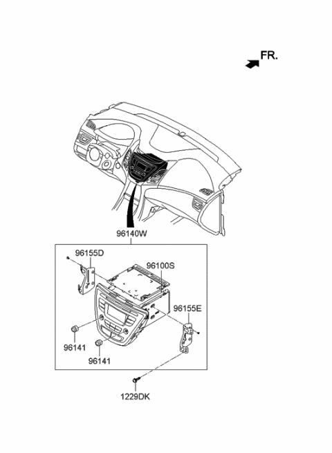 2015 Hyundai Elantra Audio Assembly Diagram for 96180-3X115-GU