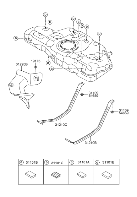 2014 Hyundai Elantra Korean made Fuel System Diagram 2