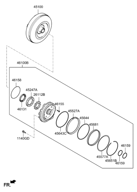 2015 Hyundai Elantra Oil Pump & TQ/Conv-Auto Diagram