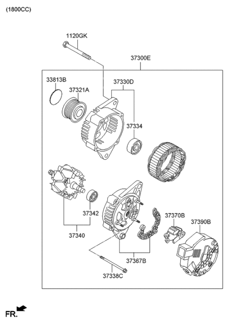 2014 Hyundai Elantra Korean made Alternator Diagram 3