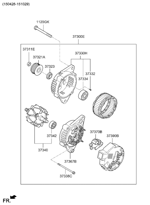 2014 Hyundai Elantra Korean made Alternator Diagram 6