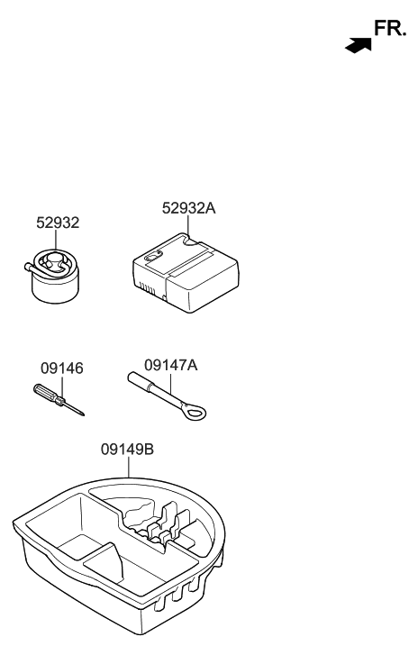 2015 Hyundai Elantra Korean made OVM Tool Diagram