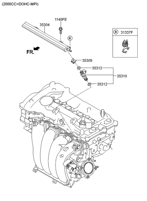 2014 Hyundai Elantra Korean made Throttle Body & Injector Diagram 1