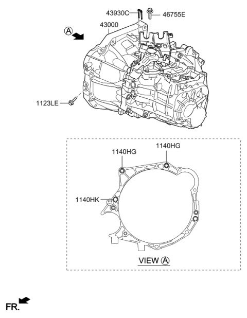 2015 Hyundai Elantra Transmission Assembly-Manual Diagram for 43000-32484