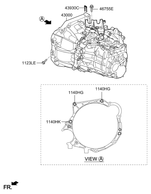 2015 Hyundai Elantra Korean made Transaxle Assy-Manual Diagram