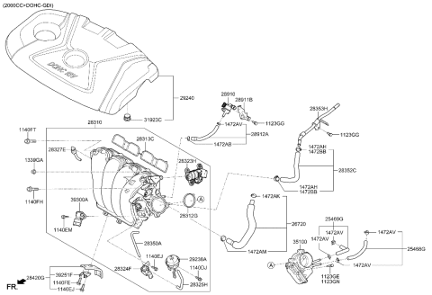 2015 Hyundai Elantra Korean made Intake Manifold Diagram 3