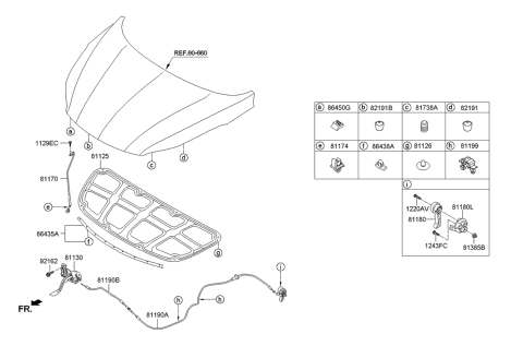 2014 Hyundai Elantra Korean made Hood Trim Diagram