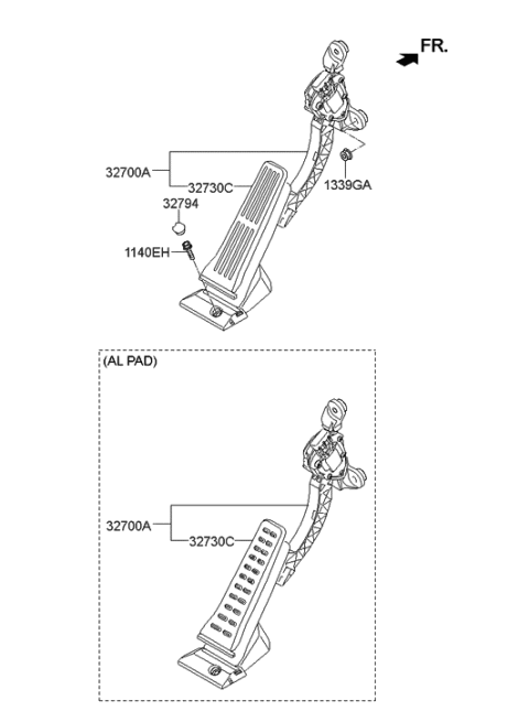 2014 Hyundai Elantra Korean made Accelerator Pedal Diagram