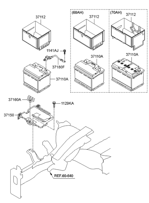 2015 Hyundai Elantra Korean made Battery & Cable Diagram