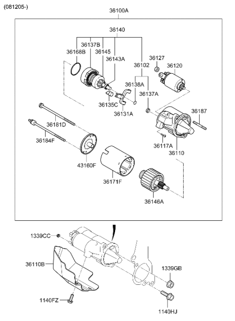 2009 Hyundai Santa Fe Old Body Style Starter Diagram 2