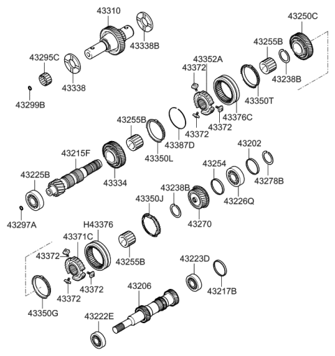 2009 Hyundai Santa Fe Old Body Style Transaxle Gear-Manual Diagram 1