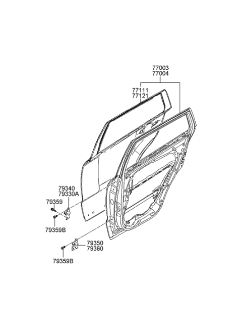 2007 Hyundai Santa Fe Panel-Rear Door Diagram