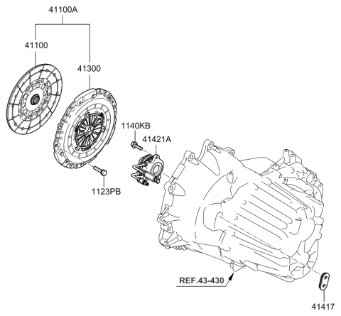2009 Hyundai Santa Fe Old Body Style Clutch & Release Fork Diagram