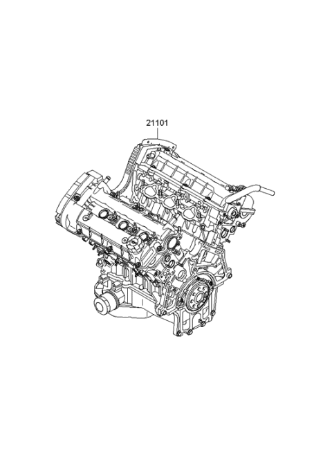 2009 Hyundai Santa Fe Old Body Style Sub Engine Assy Diagram 1