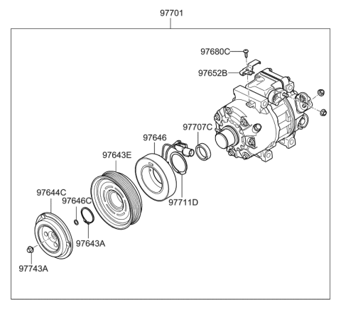 2007 Hyundai Santa Fe Air conditioning System-Cooler Line Diagram 4