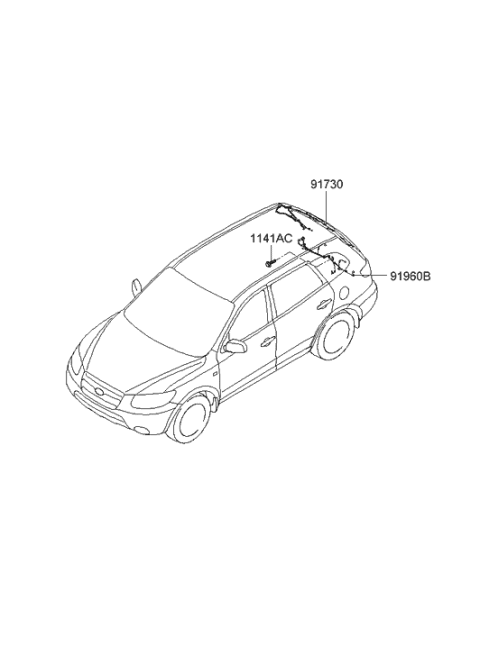 2007 Hyundai Santa Fe Wiring Assembly-Tail Gate Extension Diagram for 91681-0W010