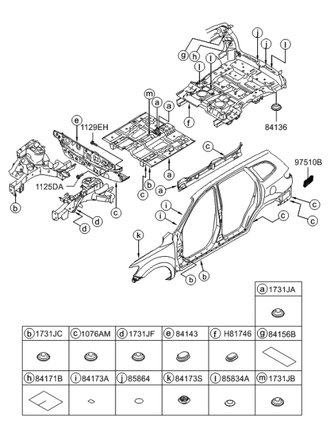 2009 Hyundai Santa Fe Old Body Style Isolation Pad & Plug Diagram 2