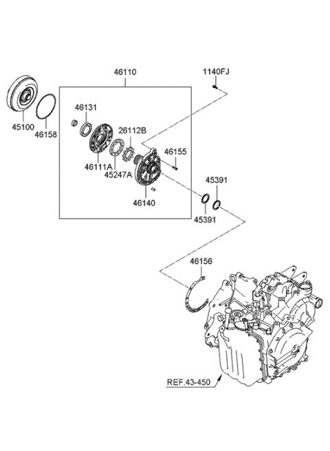 2009 Hyundai Santa Fe Old Body Style Oil Pump & TQ/Conv-Auto Diagram 2