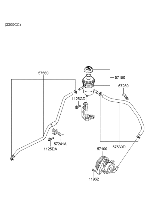 2008 Hyundai Santa Fe Clip-Tube Mounting Diagram for 57269-0W500