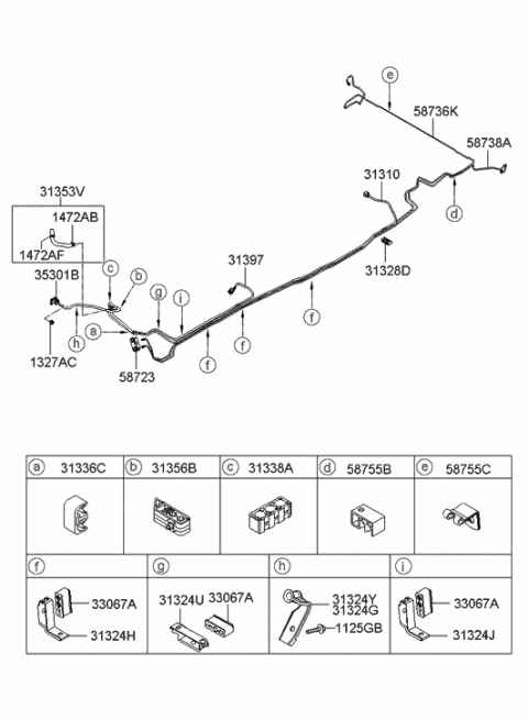 2009 Hyundai Santa Fe Old Body Style Fuel System Diagram 1