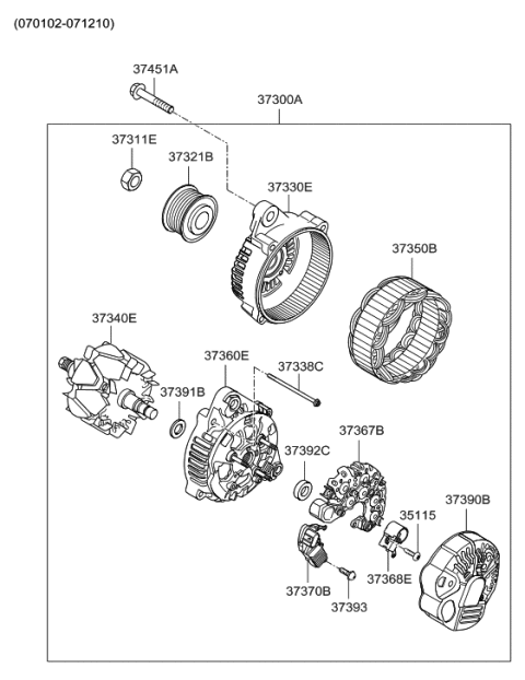 2007 Hyundai Santa Fe Alternator Diagram 1