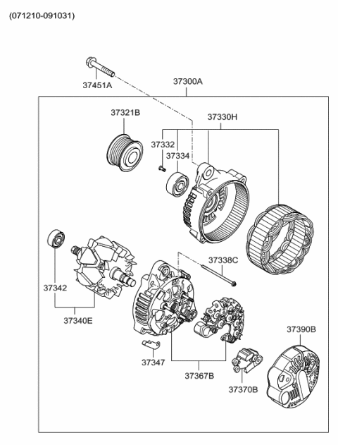 2009 Hyundai Santa Fe Alternator Diagram 2