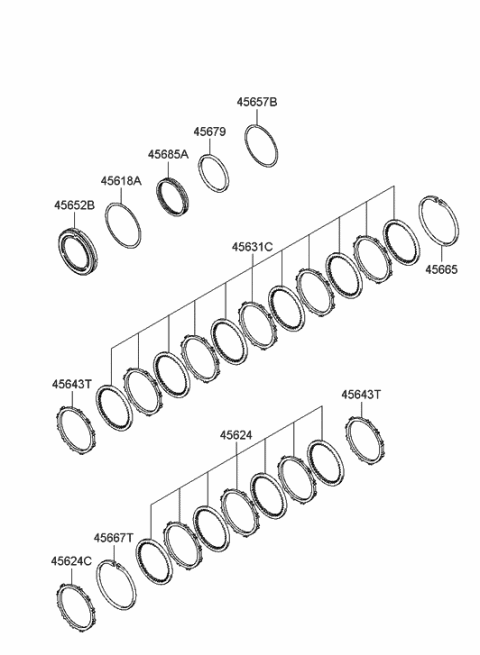 2009 Hyundai Santa Fe Old Body Style Transaxle Brake-Auto Diagram 3