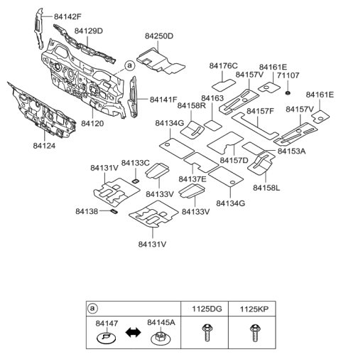 2020 Hyundai Veloster N Pad Assembly-Isolation Dash Panel Diagram for 84120-0W000