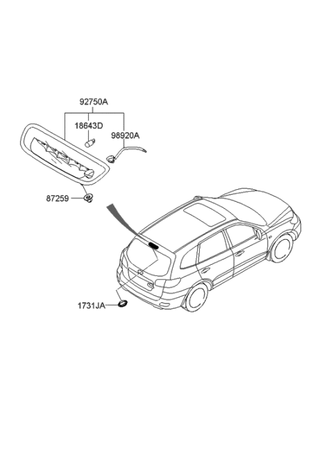 2020 Hyundai Venue Rear Washer Nozzle Assembly Diagram for 98930-2B000