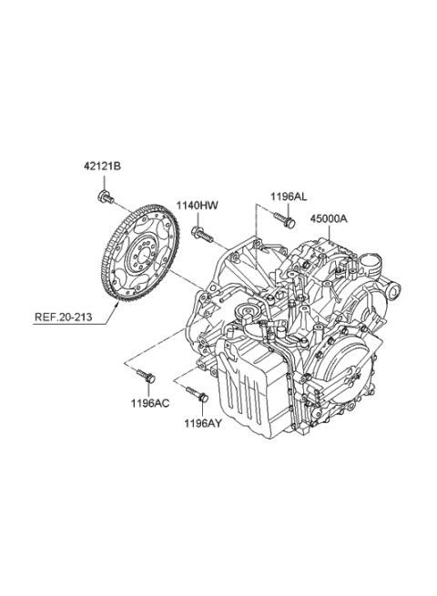 2009 Hyundai Santa Fe Old Body Style Transaxle Assy-Auto Diagram 3