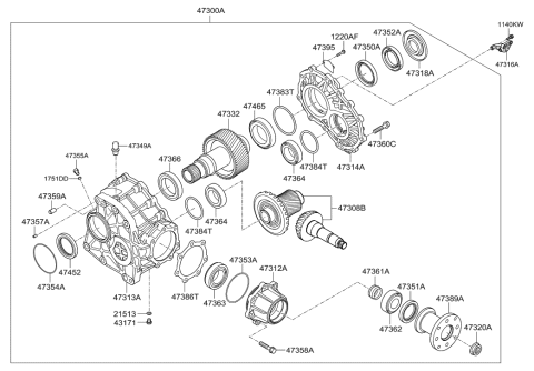 2008 Hyundai Santa Fe Transfer Assy Diagram