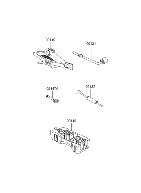 2009 Hyundai Santa Fe Case-Jack Diagram for 09149-0W170