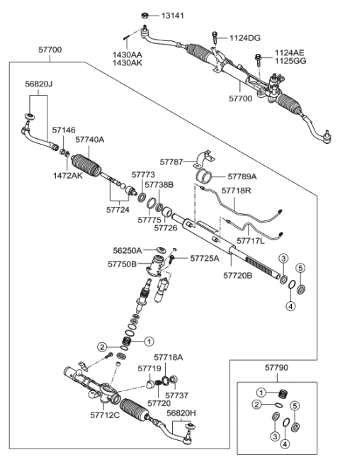 2020 Hyundai Veloster N Gear & Linkage Assembly-Power Steering Diagram for 57700-2B000