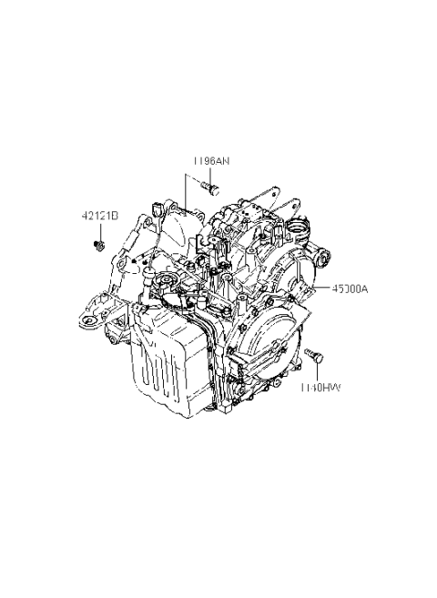 2009 Hyundai Santa Fe Transaxle Assy-Auto Diagram 1