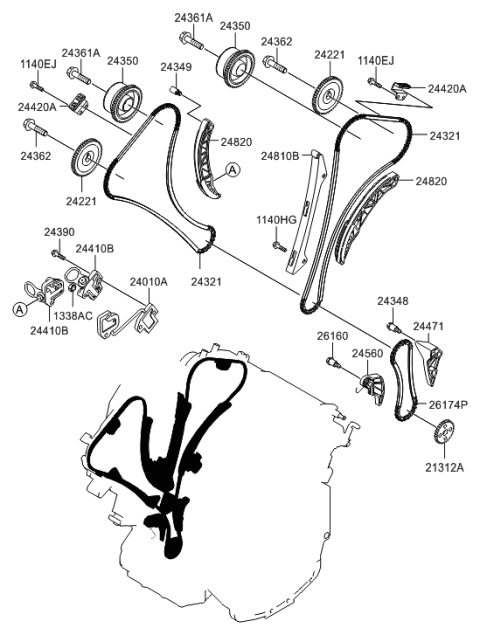 2009 Hyundai Santa Fe Old Body Style Camshaft & Valve Diagram 3