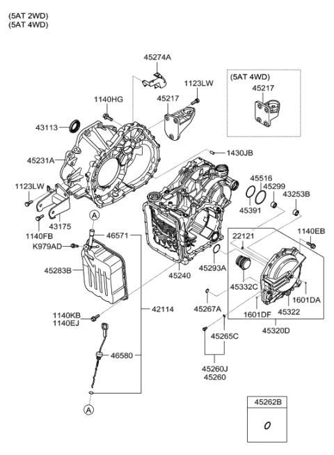 2008 Hyundai Santa Fe Auto Transmission Case Diagram 5