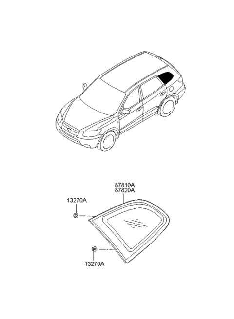 2009 Hyundai Santa Fe Old Body Style Quarter Window Diagram