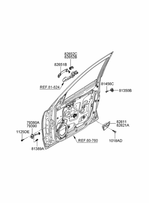 2008 Hyundai Santa Fe Front Door Locking Diagram