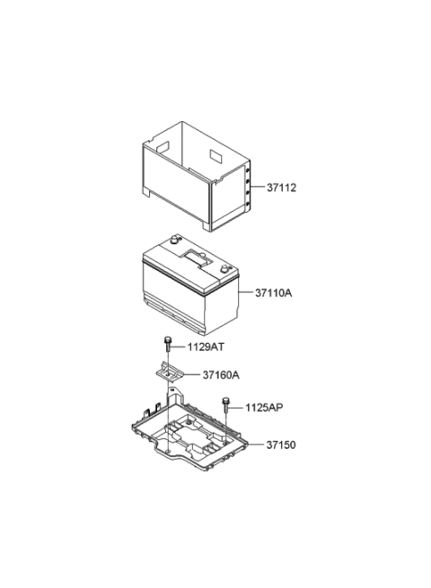 2008 Hyundai Santa Fe Tray Assembly-Battery Diagram for 37150-2B000