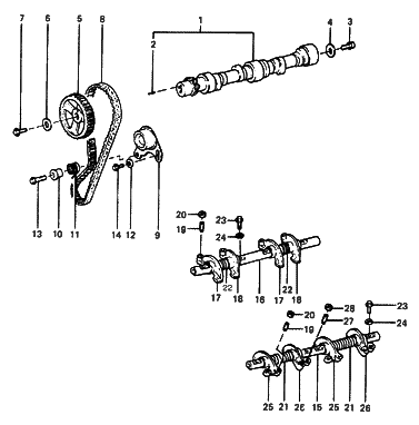 1988 Hyundai Excel Valve Timing Belt Diagram for 24312-21040