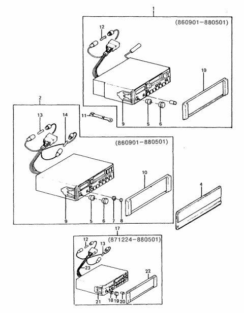 1988 Hyundai Excel Bracket-Set Mounting Diagram for 96124-21500