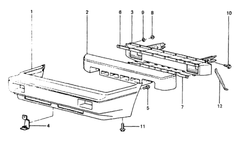 1987 Hyundai Excel Front Bumper Diagram