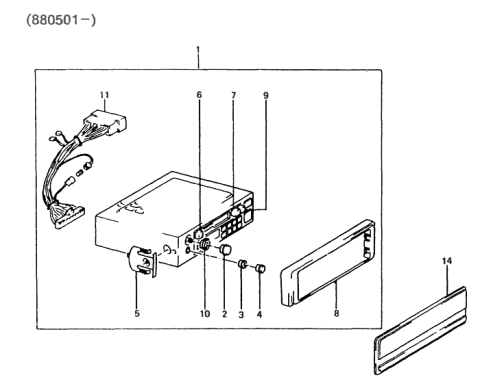 1988 Hyundai Excel Car Stereo Diagram 2