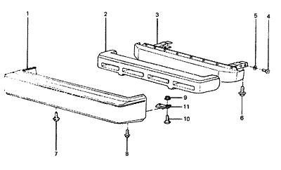 1985 Hyundai Excel Bolt-Bumper Cover Mounting Diagram for 86652-21000