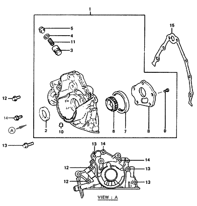 1988 Hyundai Excel Front Case Diagram